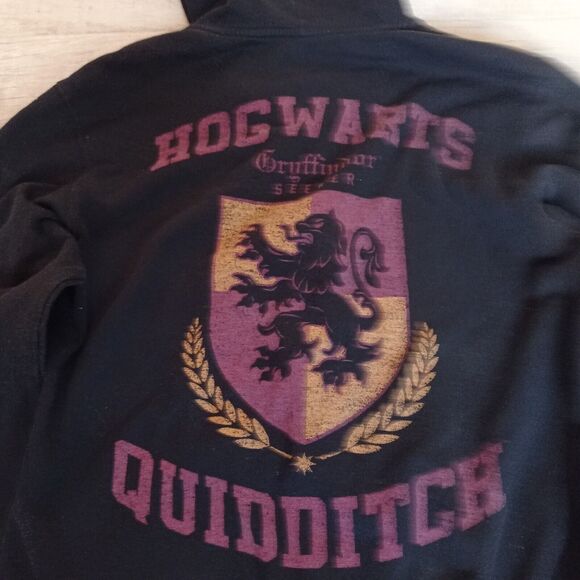 Harry Potter Gryffindor Black Full Zip Front Hoodie Jacket Size X-Large XL - Picture 7 of 7